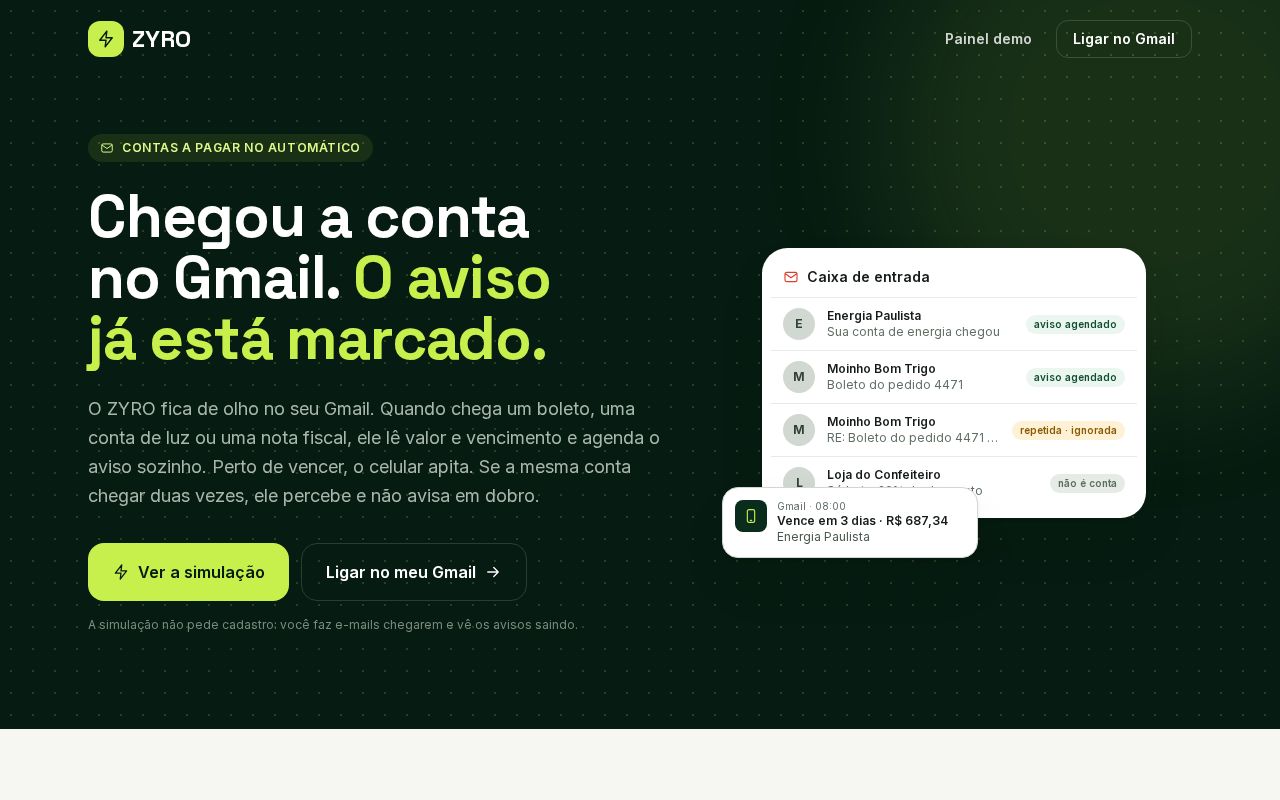 Preview of Zyro Automacao Contas