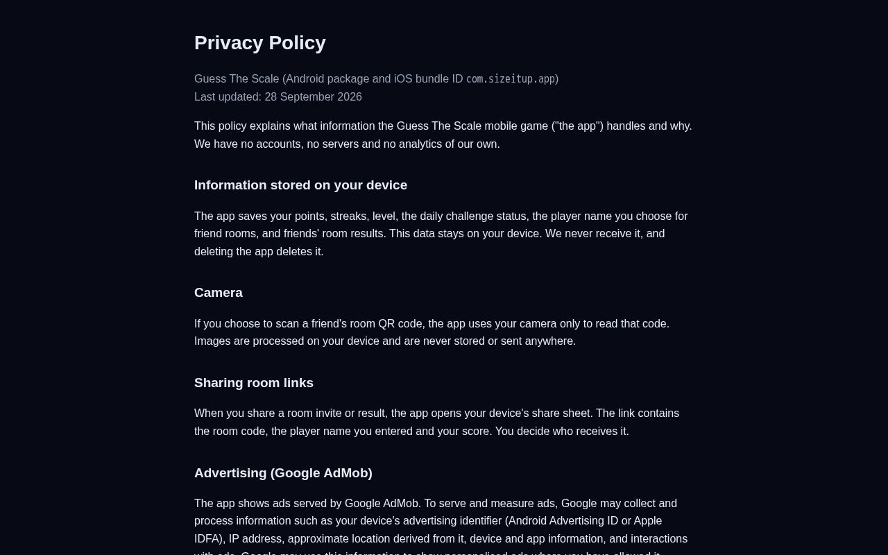 Preview of GussTheScalle Privacy