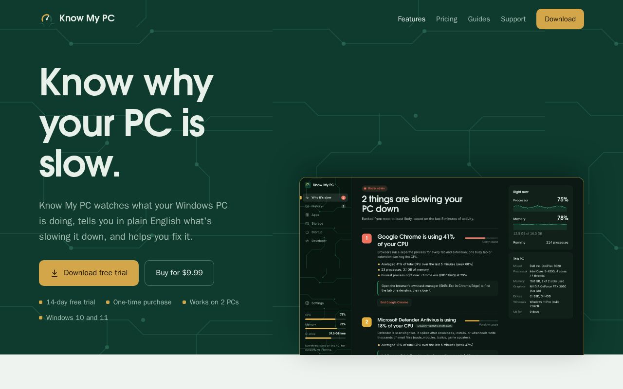 Preview of Know My PC: find out why your Windows PC is slow