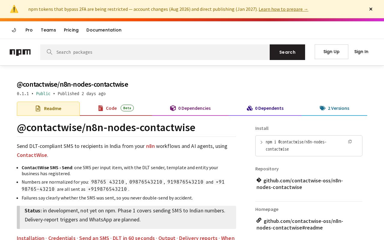 Preview of N8n Nodes Contactwise