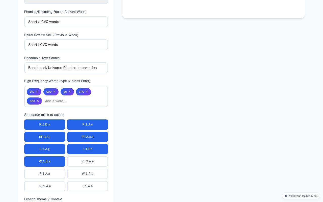 Preview of Small Group Reading Lesson Generator