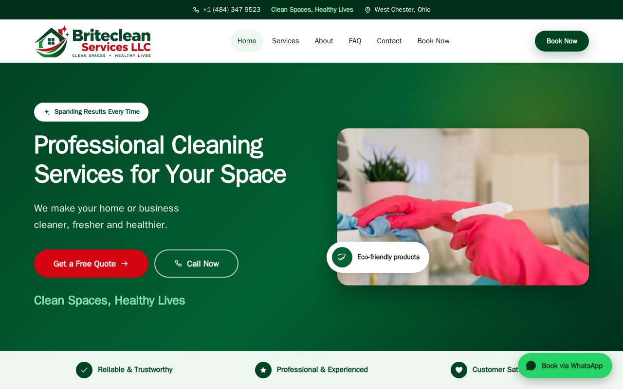 Preview of Briteclean Services Website