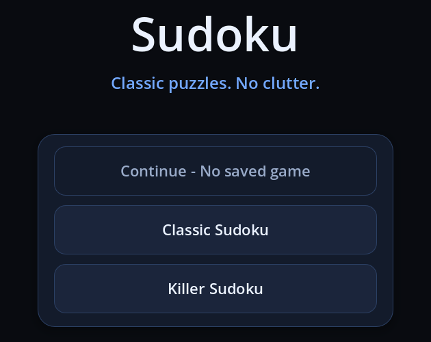 Preview of Classic & Killer Sudoku