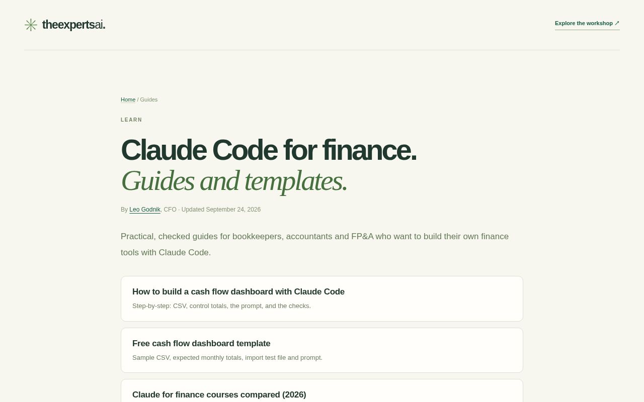 Preview of Cash Flow Claude Code Templates