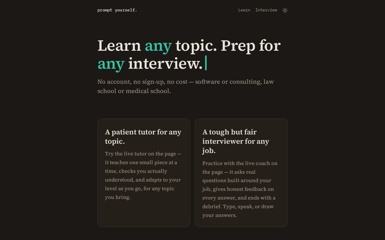 Preview of Prompt Yourself