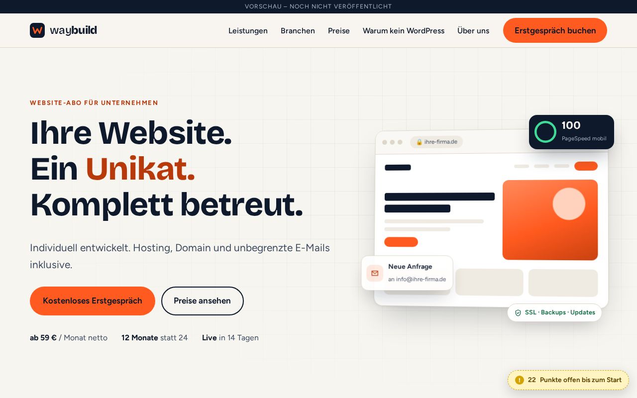Preview of Waybuild Website