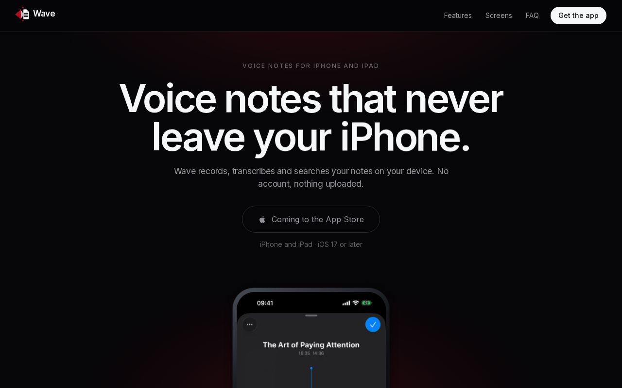 Preview of Wave Ai Note Taker Website