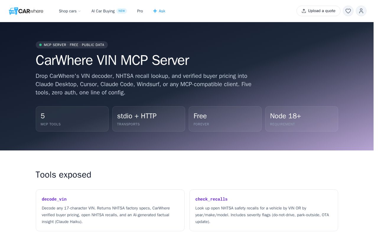 Preview of Vin Mcp
