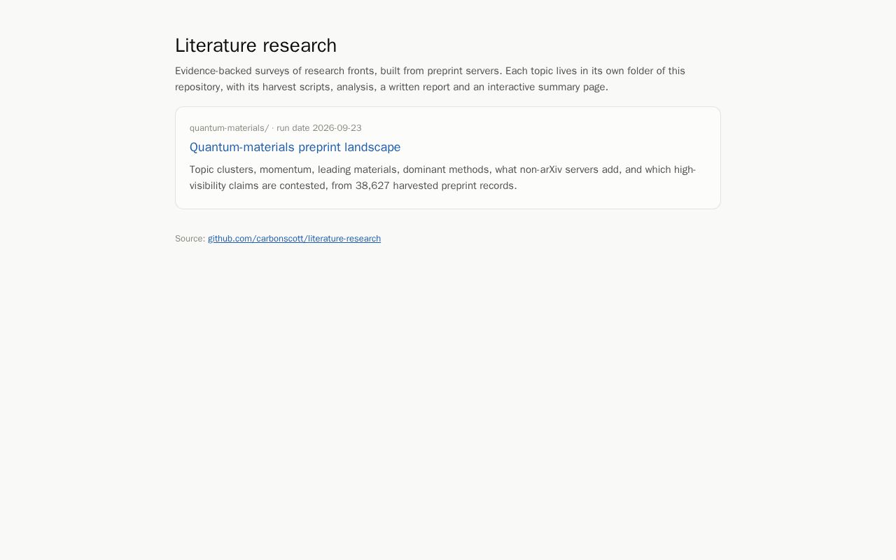 Preview of Literature Research