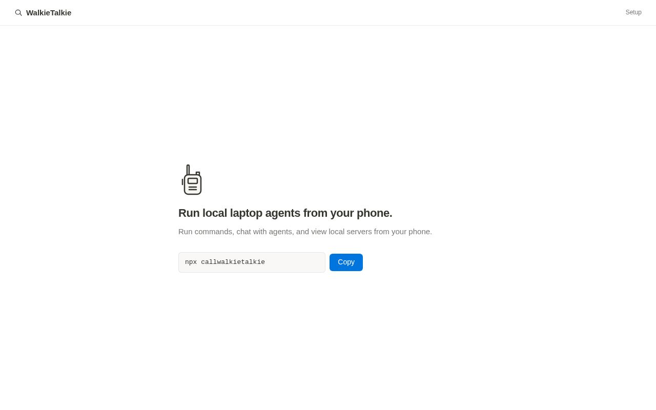 Preview of Run local laptop agents from your phone. Open-source client with a free hosted relay.