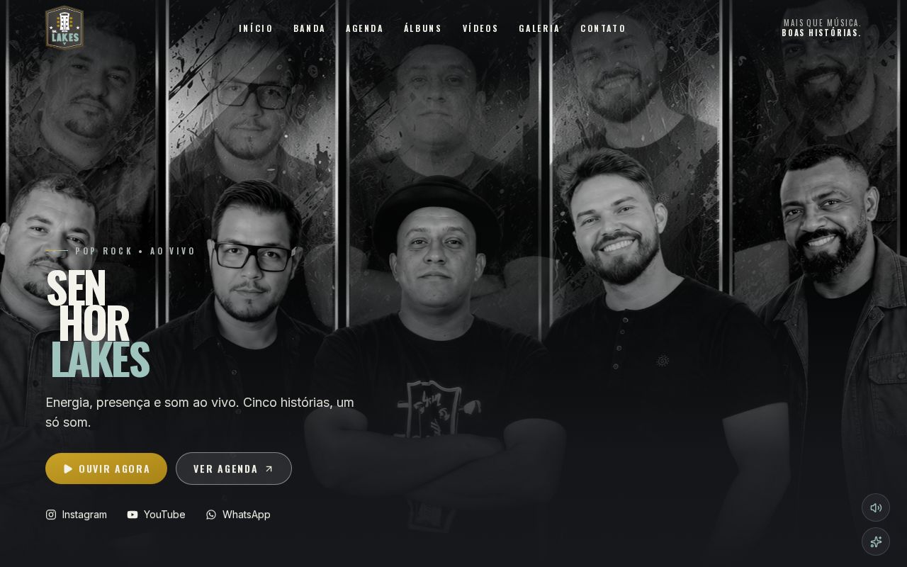 Preview of Site oficial da banda Senhor Lakes — pop rock ao vivo