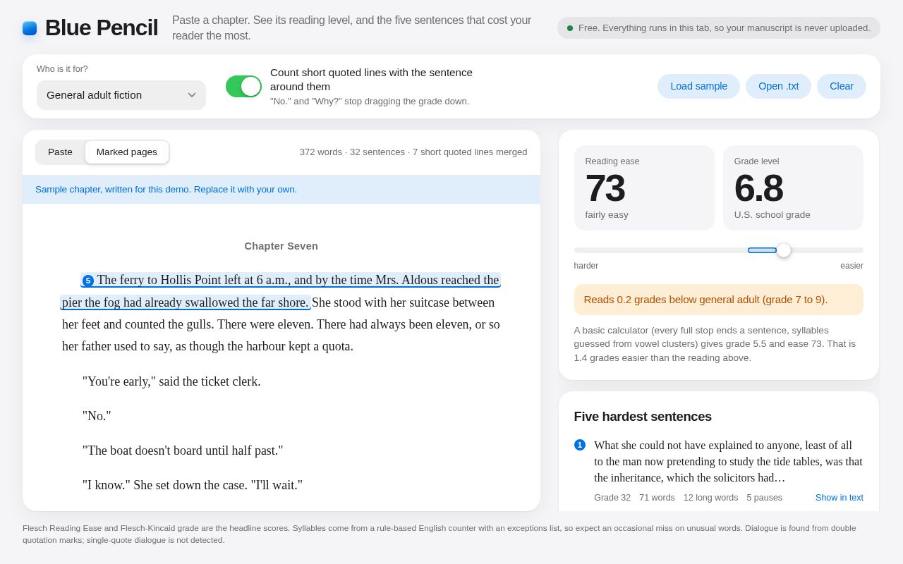 Preview of Chapter Readability Checker