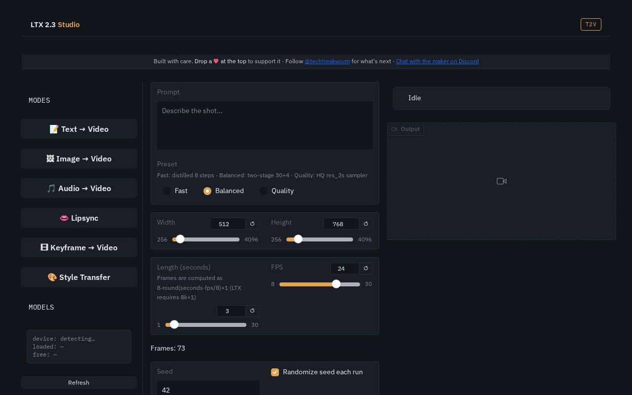 Preview of LTX 2.3 Studio