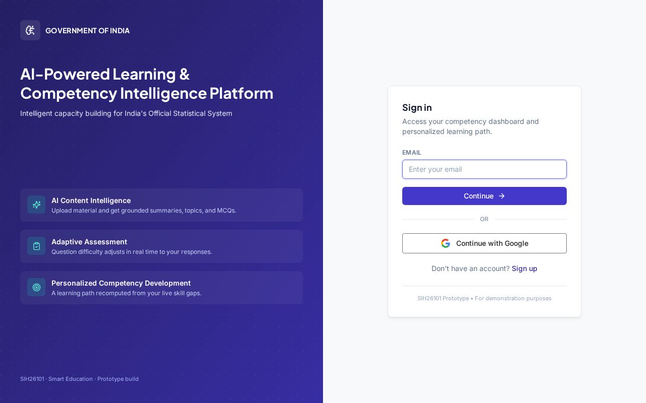Preview of SIH26101 AI Learning Platform