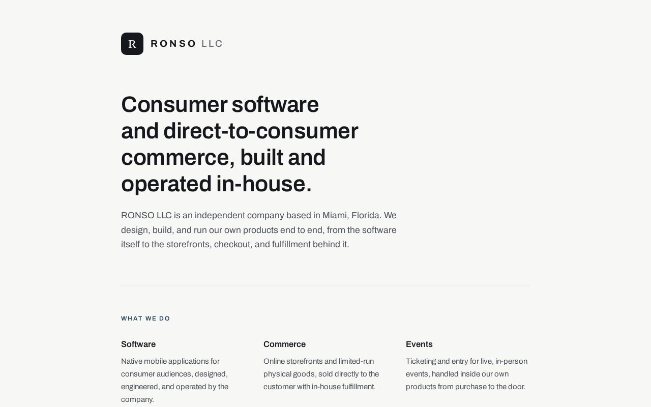 Preview of RONSO LLC company site