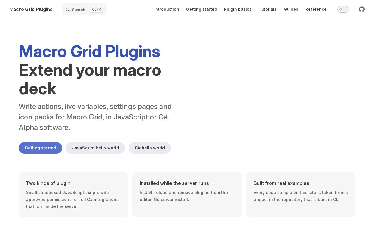 Preview of Macro Grid Plugin