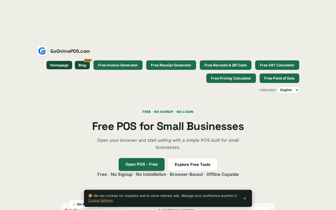 Preview of Online POS