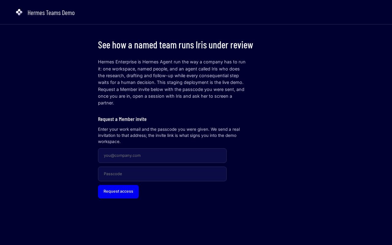 Preview of Hermes Enterprise