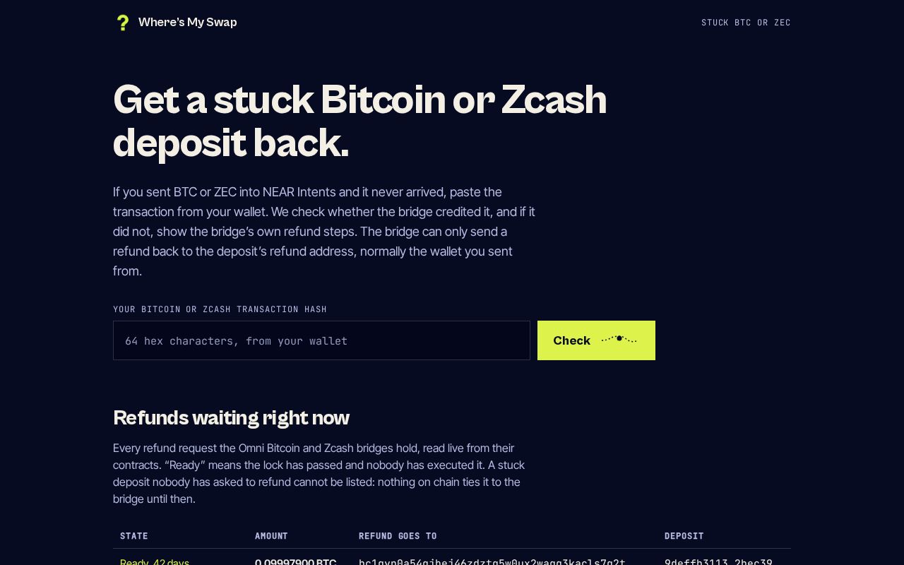 Preview of Zec Refund Helper