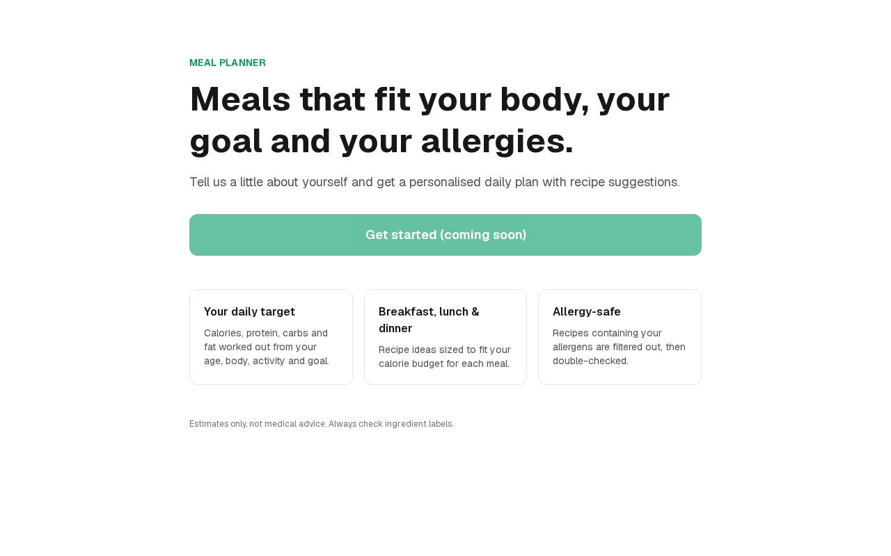 Preview of Meal Planner