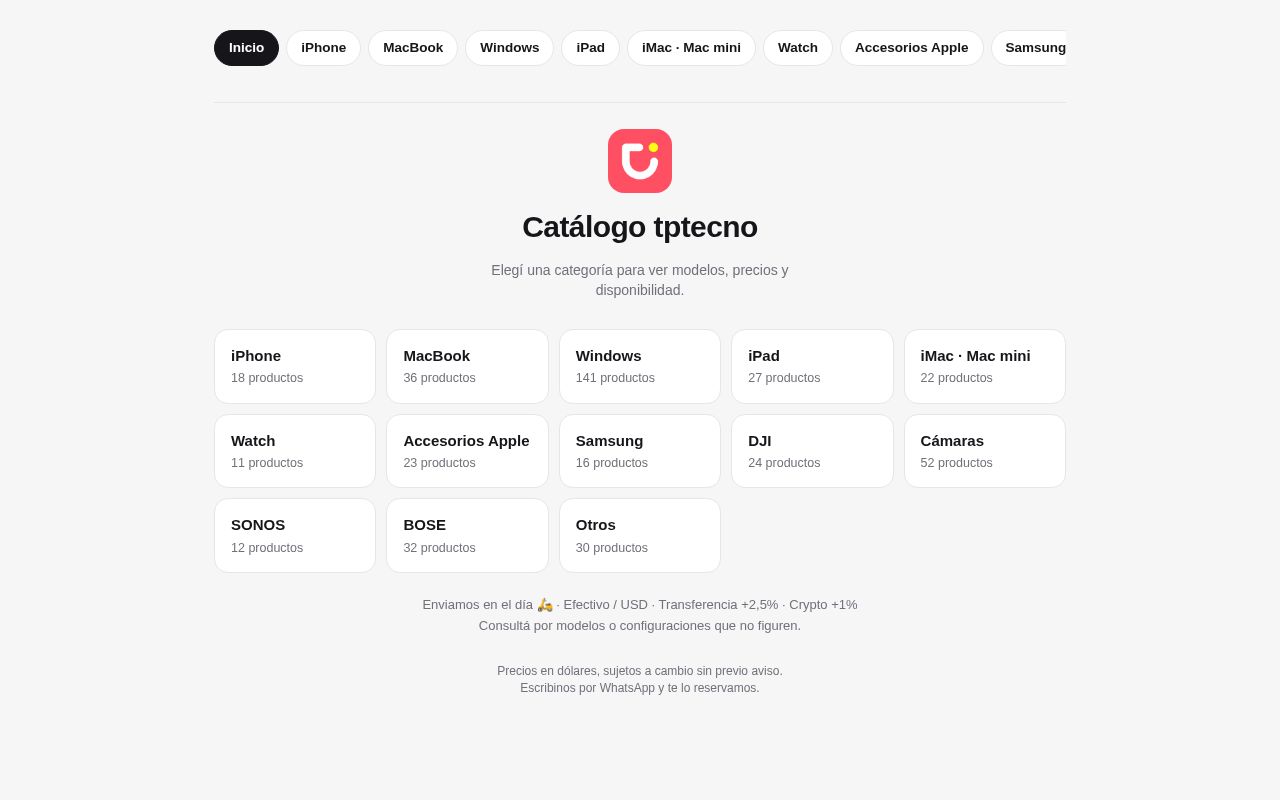Preview of Catálogo de precios para clientes, con filtros por categoría