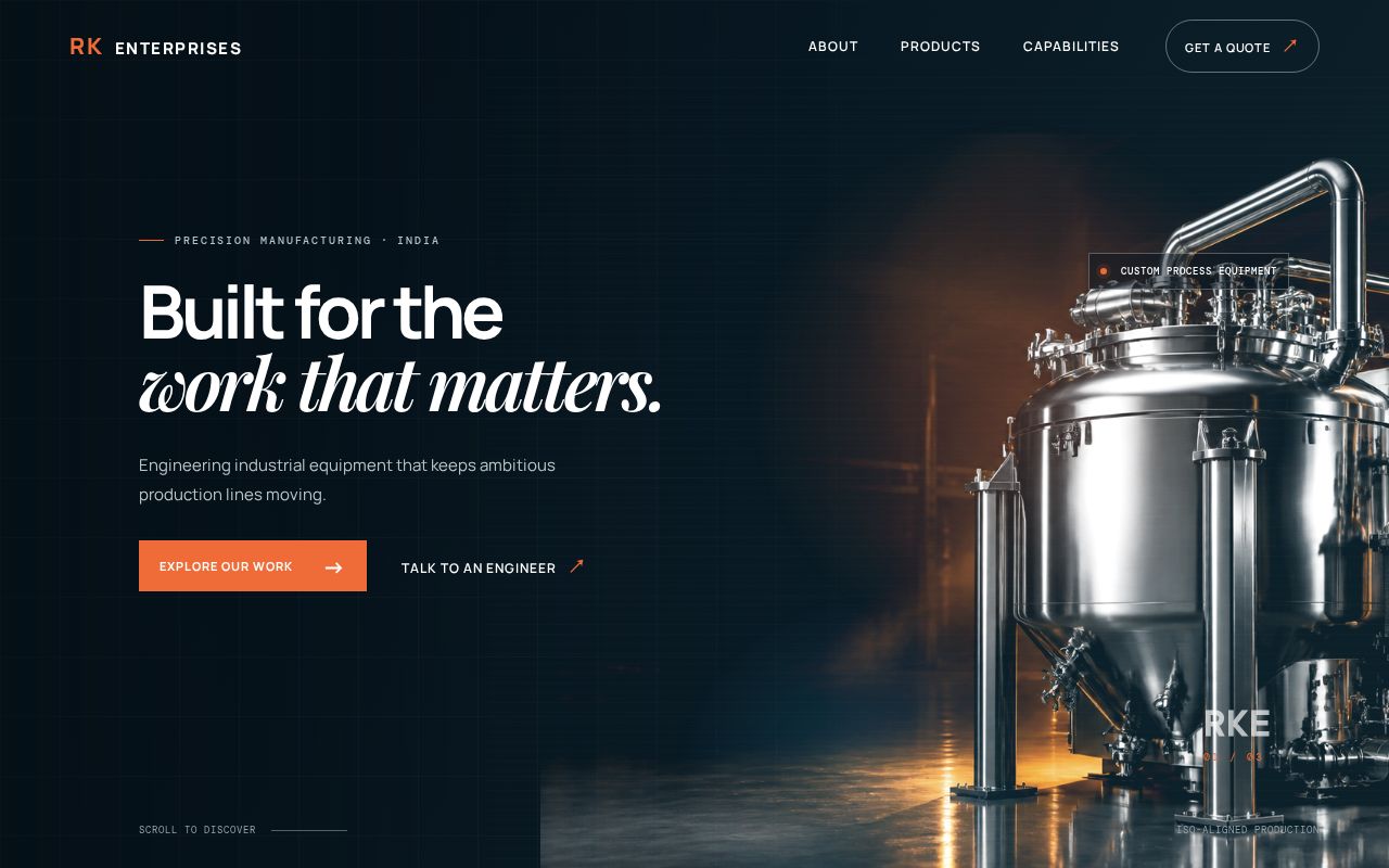 Preview of Rk Enterprises Website