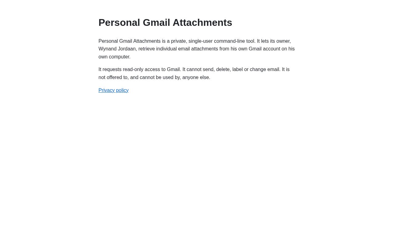Preview of Personal Gmail Attachments