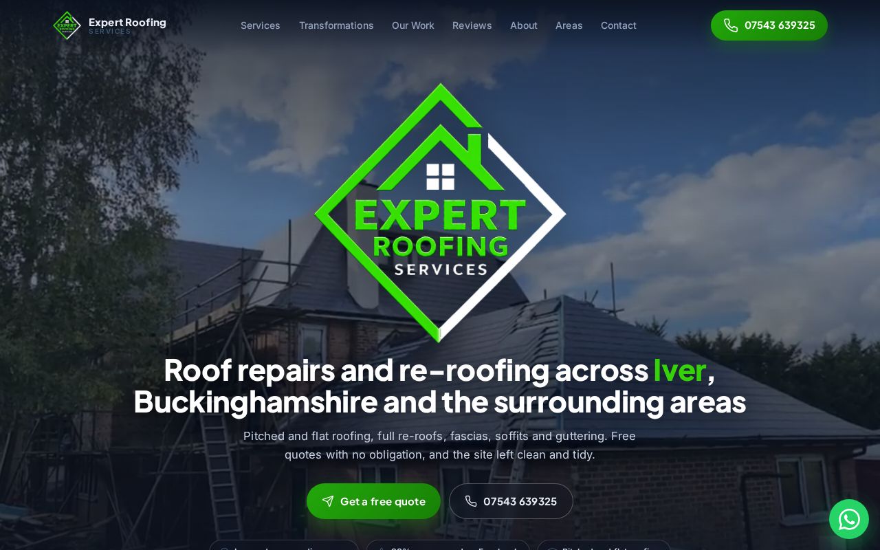 Preview of Demo site for Expert Roofing Services, built by Innov8 Workflows