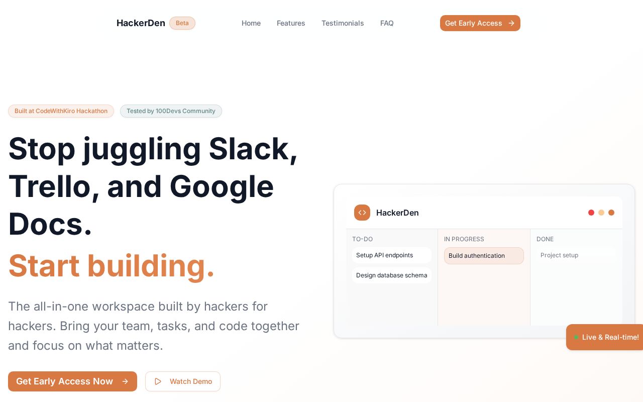 Preview of HackerDen