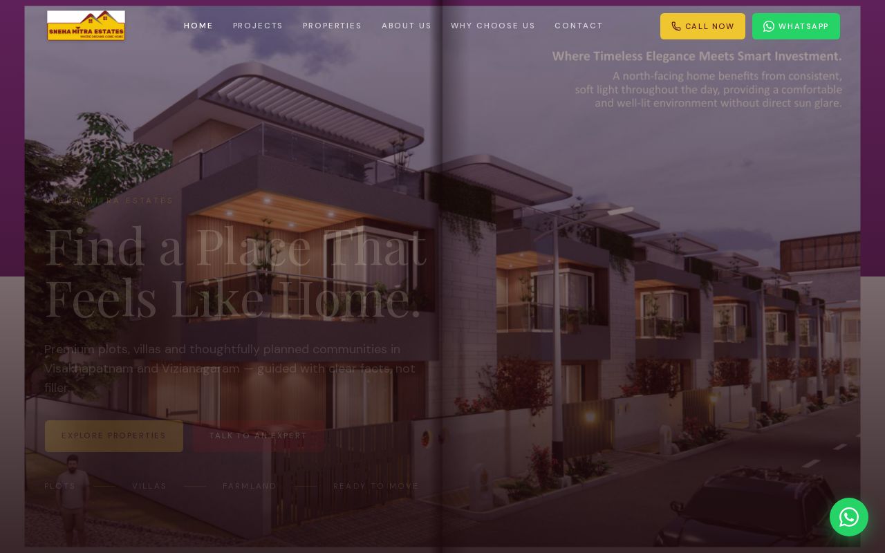 Preview of Sneha Mitra Estates website