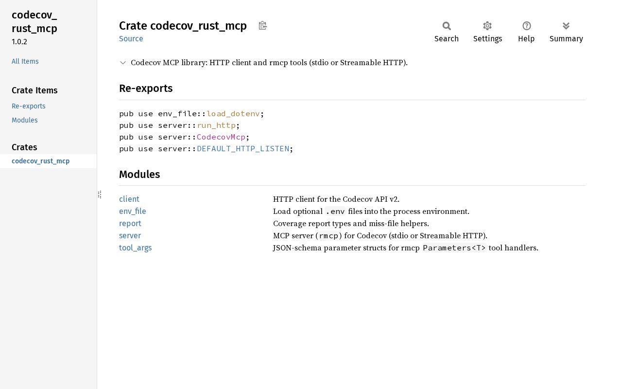 Preview of Codecov Rust Mcp