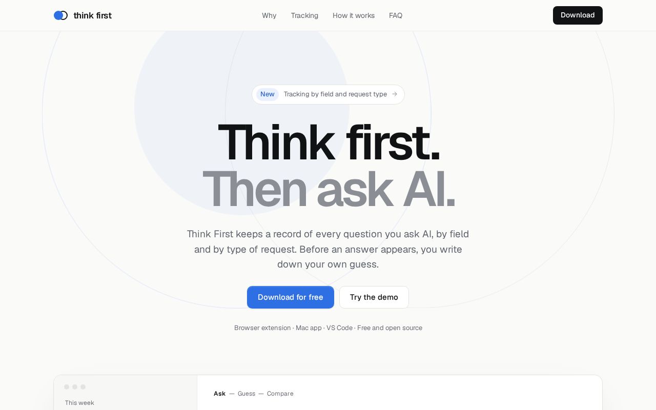 Preview of Thinkfirst App Github Io