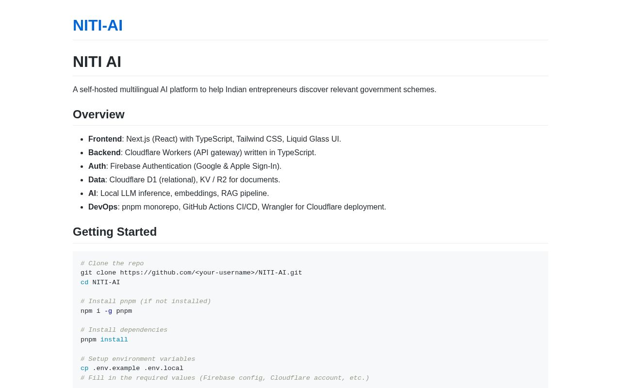Preview of NITI AI
