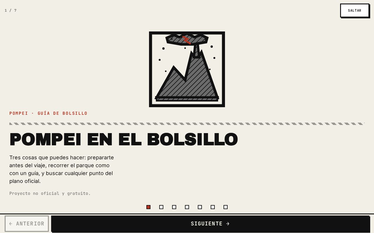 Preview of Guía brutalista mobile-first para visitar Pompeya