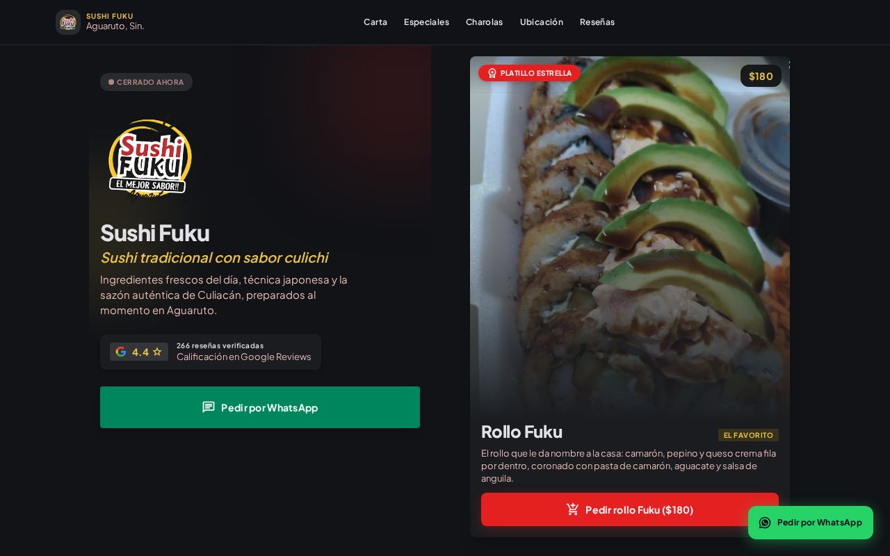 Preview of Sushi Fuku Web