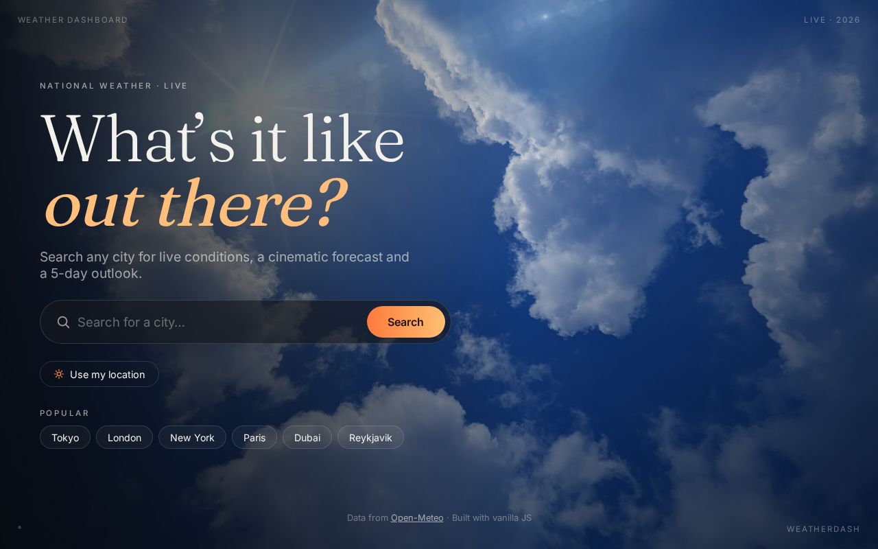 Preview of Weather Dashboard