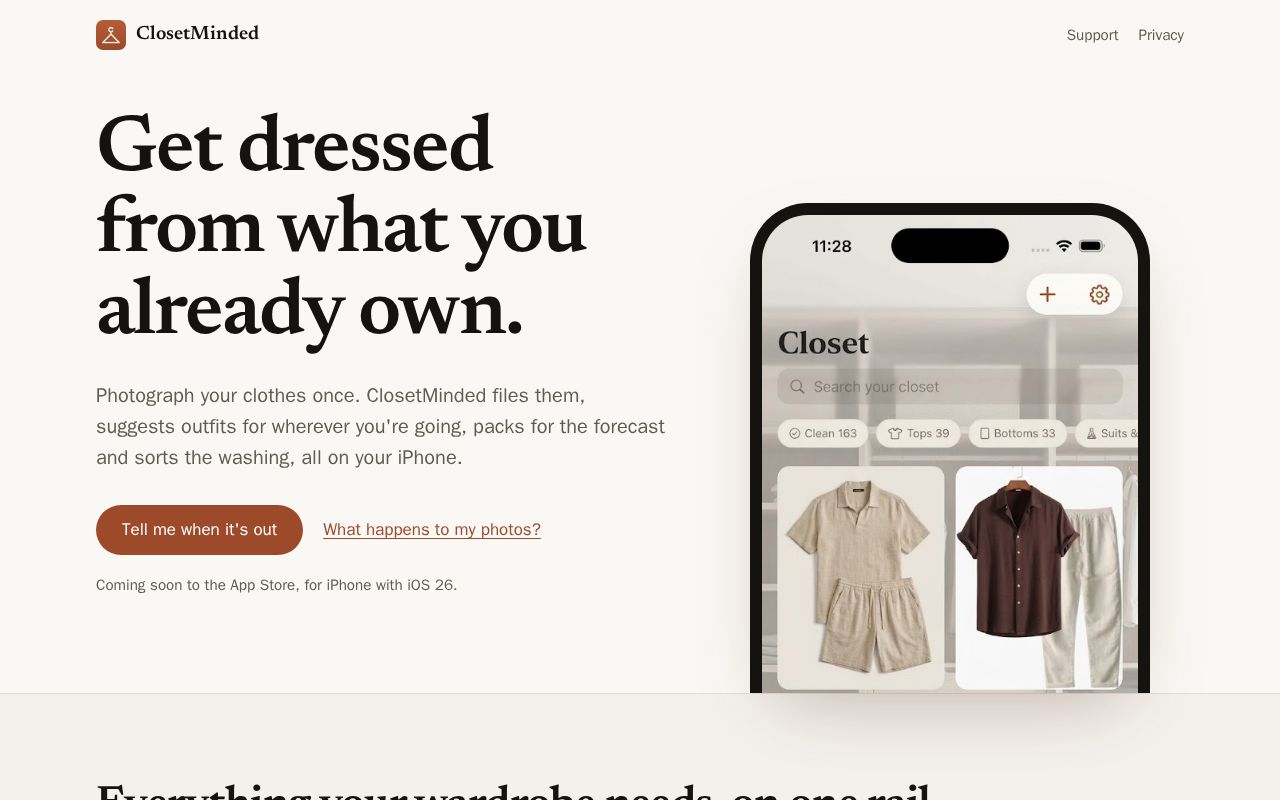 Preview of ClosetMinded IOS Privacy