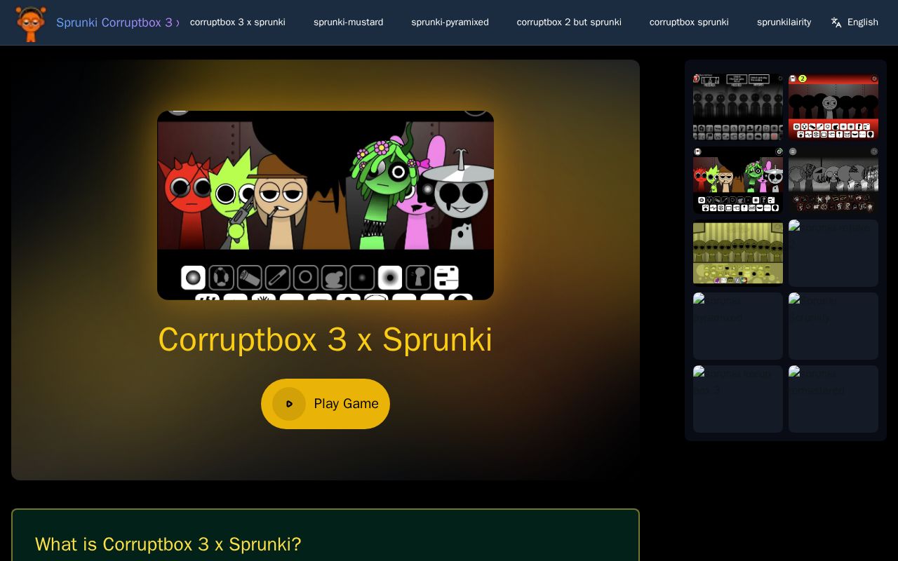 Preview of Play Sprunki Corruptbox 3 x Game Online Free