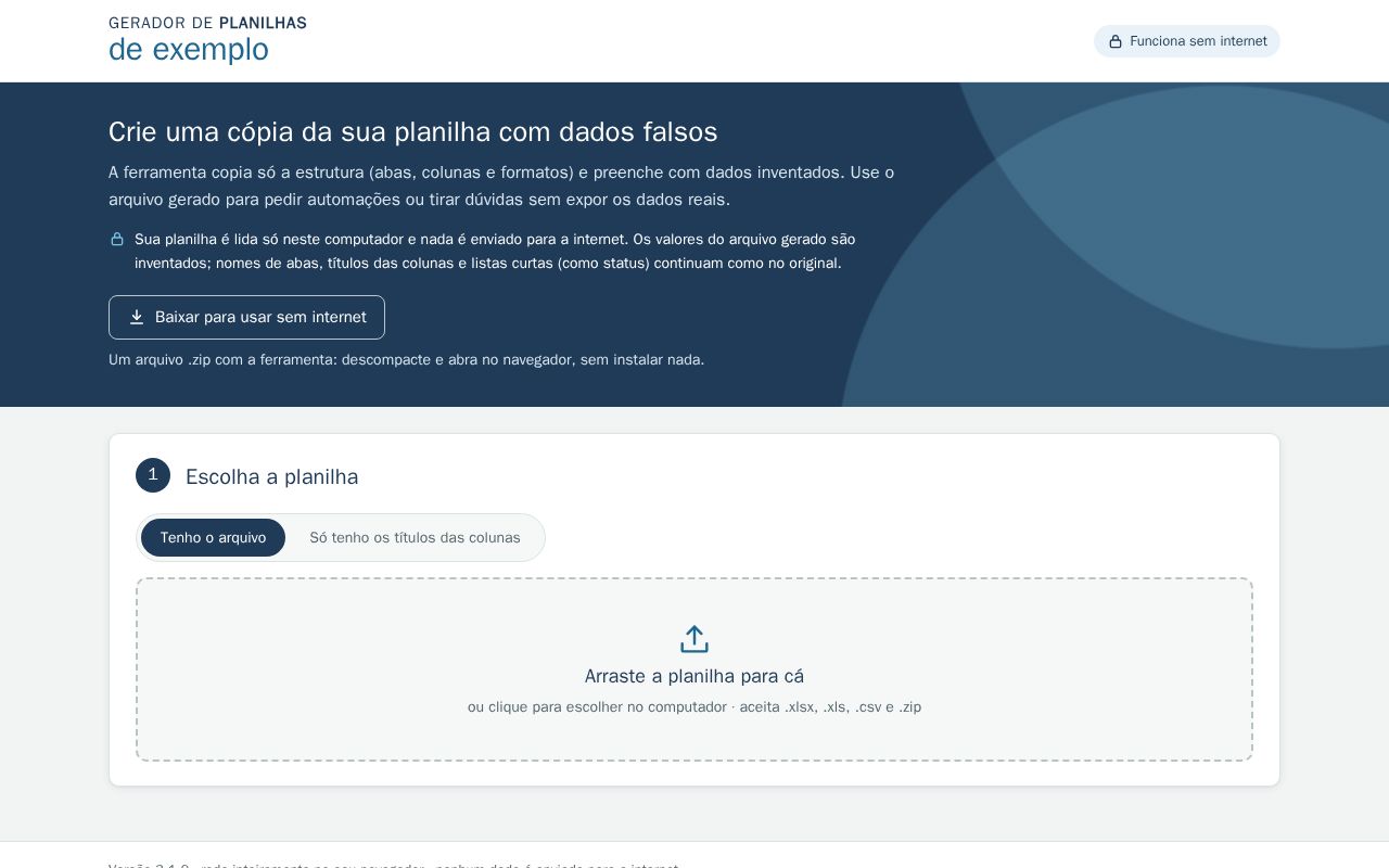 Preview of Gerador Planilhas Exemplo