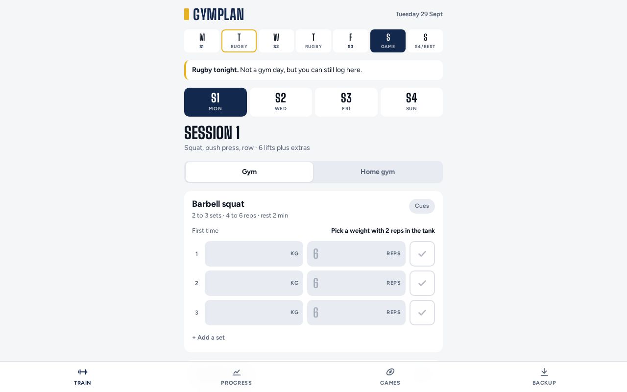 Preview of Gymplan