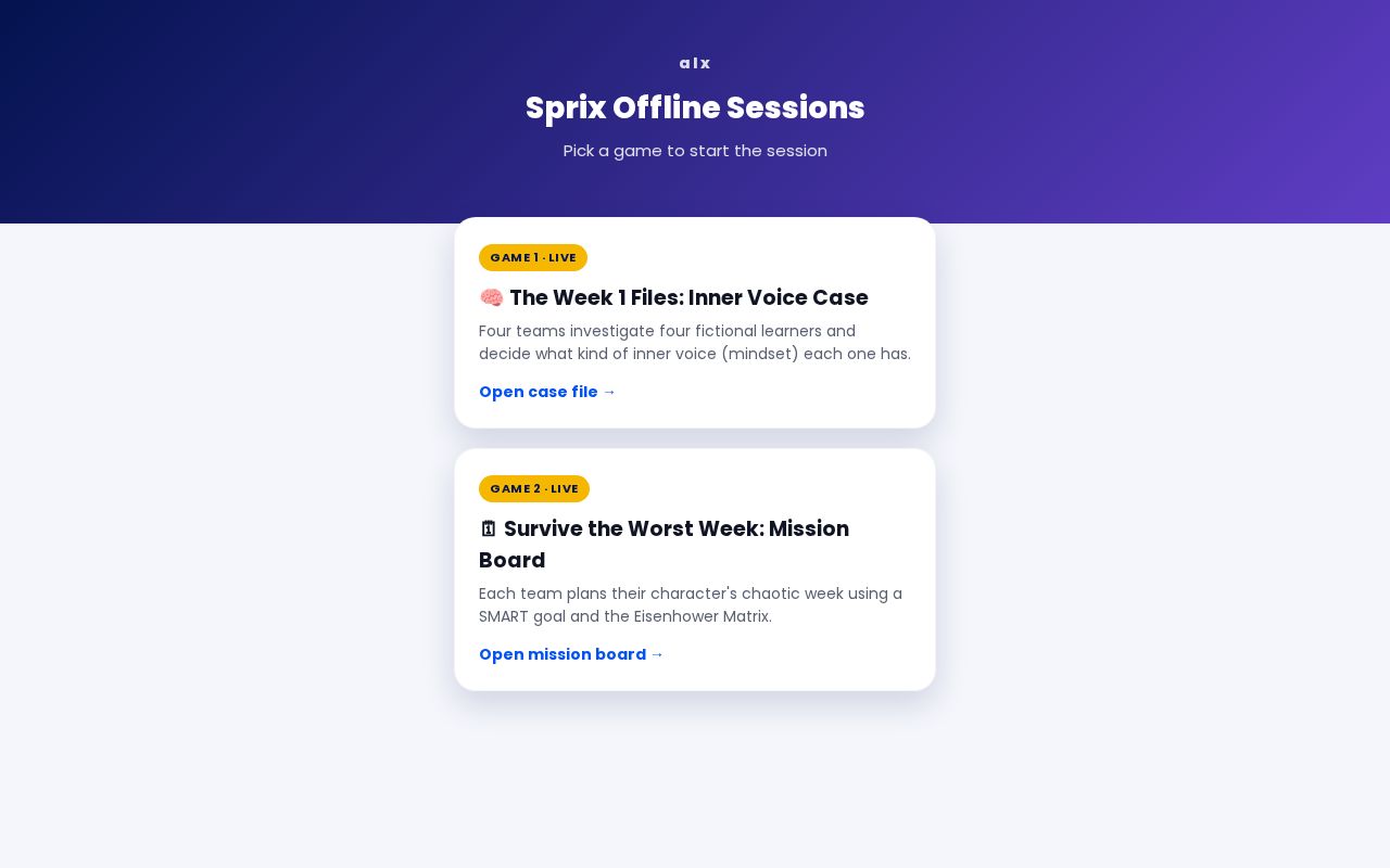 Preview of Sprix Oflline Session