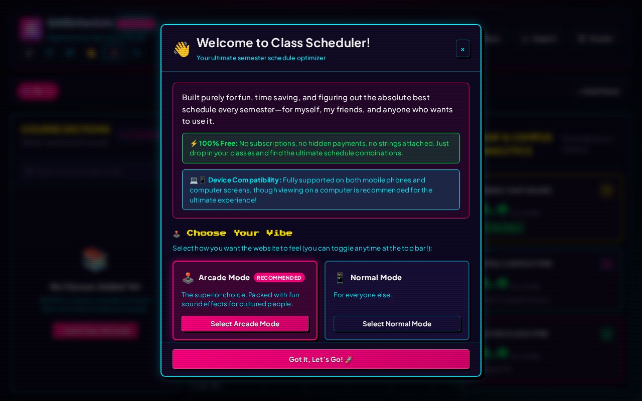 Preview of Class Scheduler