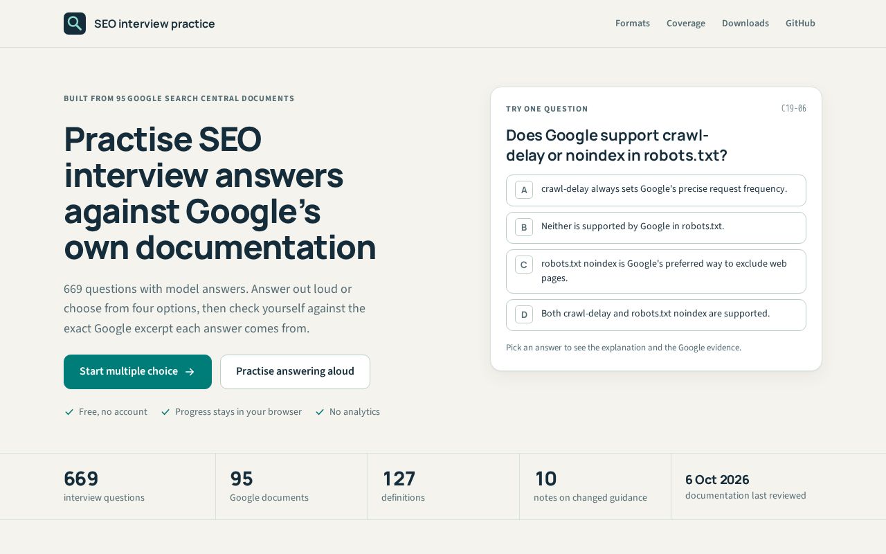 Preview of Google Seo Interview Practice