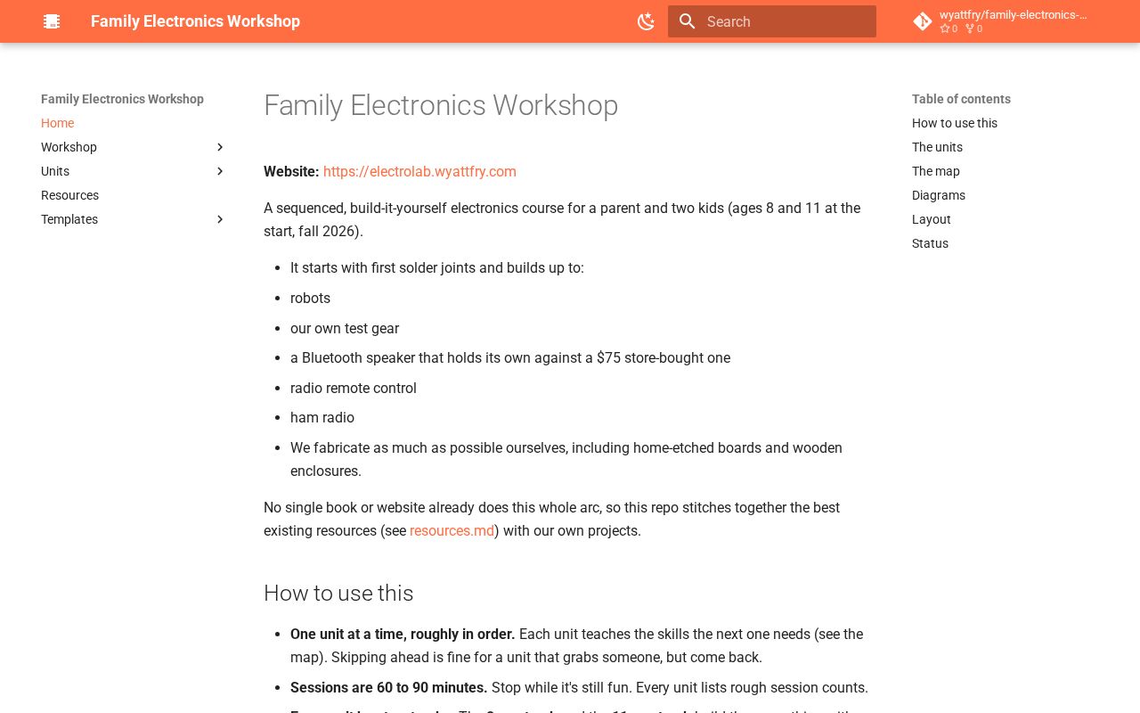 Preview of Family Electronics Workshop
