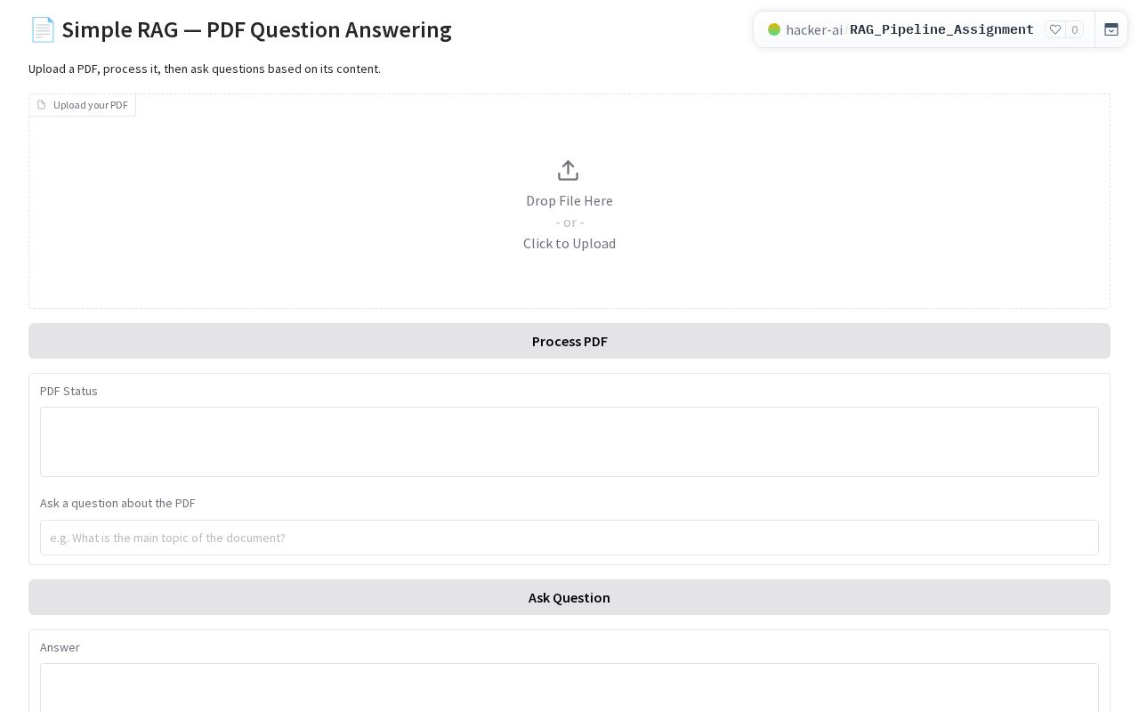 Preview of RAG Pipeline Assignment