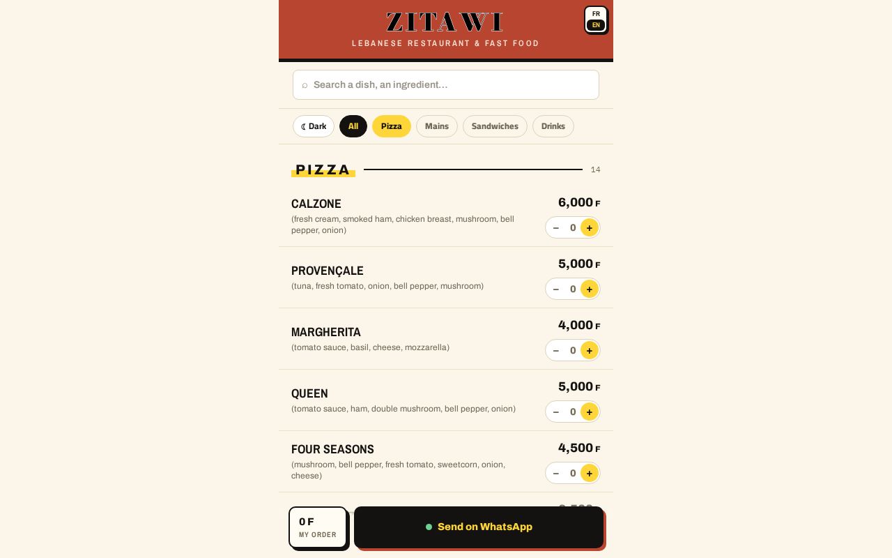 Preview of ZITAWI Menu DIG