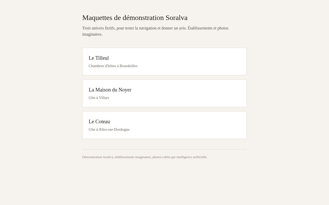 Preview of Soralva Maquettes Demo