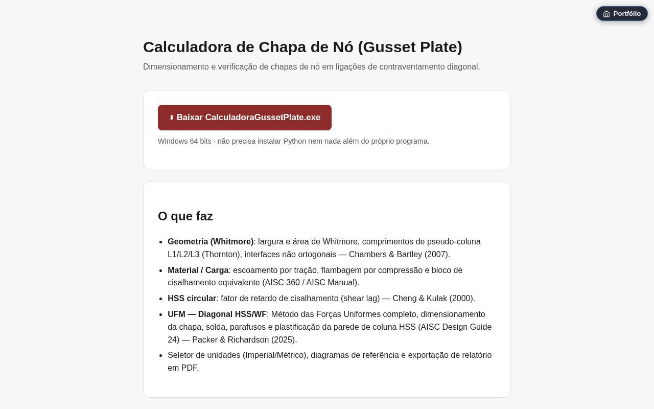 Preview of Calculadora Gusset Plate