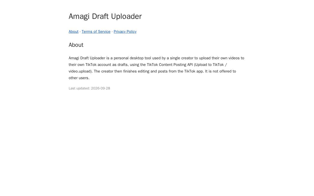 Preview of Amagi Draft Uploader