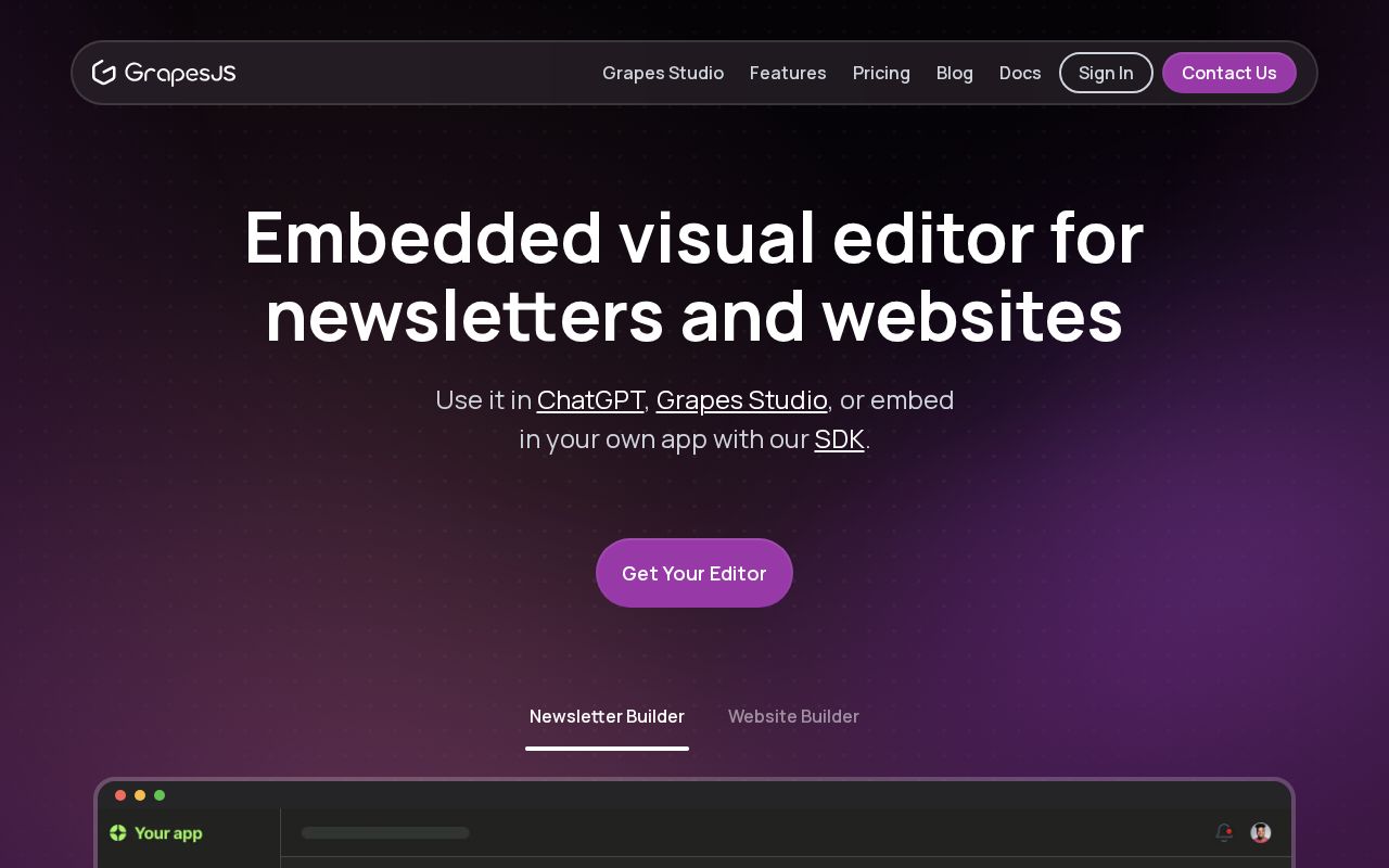 Preview of Grapesjs